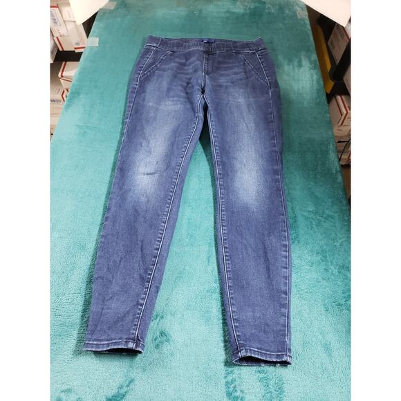 Apt 9 Jeans Size 8 Womens Blue Stretch Pull On Pants Ladies Mid Rise Skinny - Picture 1 of 11